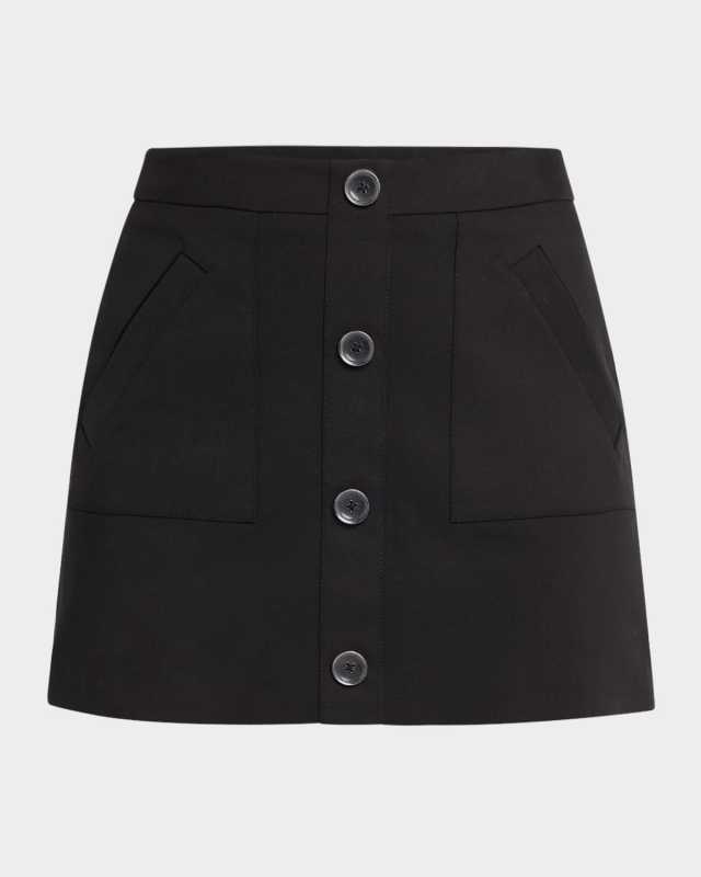 Behati Button-Front Mini Skirt